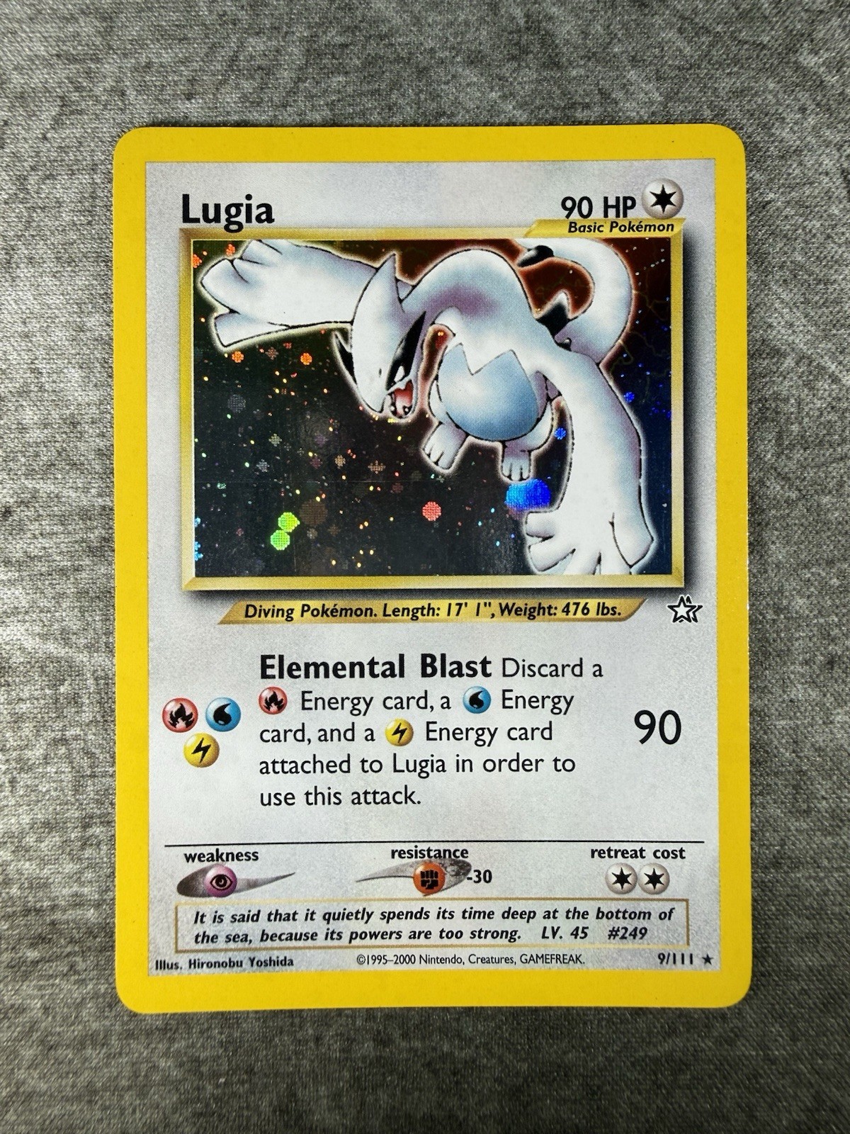 Lugia Neo Genesis Holo Rare Card 9/111 Unlimited Edition Vintage - NEAR MINT