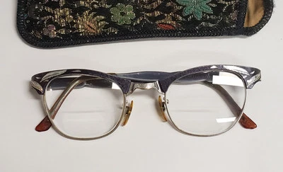 Vintage 50s Artcraft Aluminum White Gold Filled Eyeglass frame. - Image 1 of 4