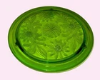 jeanette Depression Glass Sunflower Floral Etched Cake Plate Stand 10.25 Inches