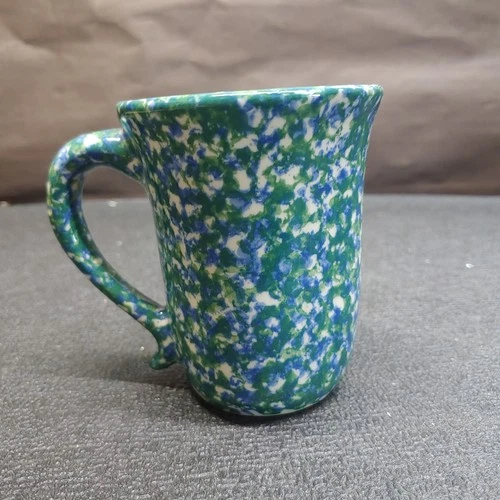Gerald Henn Workshop Green  Spongeware Pottery Mug Roseville OH