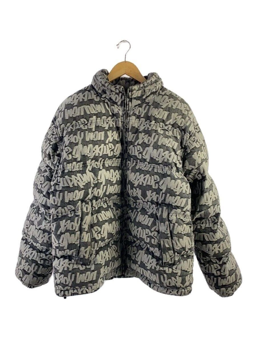 Piumino Supreme Fat Tip Jacquard Denim Puffer L cotone grigio usatoe