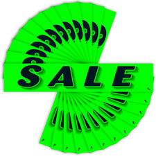 12 Pack For Sale Windshield Stickers Green Vinyl Auto Dealer Window Signs USANew