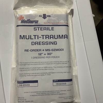 MEDSOURCE MS-GZM001 Multi-Trauma Dressing,12'' x 30'',PK22