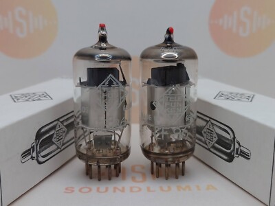 2x Telefunken EF86 6267 Sliver Plates Red Tip   Bottom  - Ulm 1963 - Test NOS+