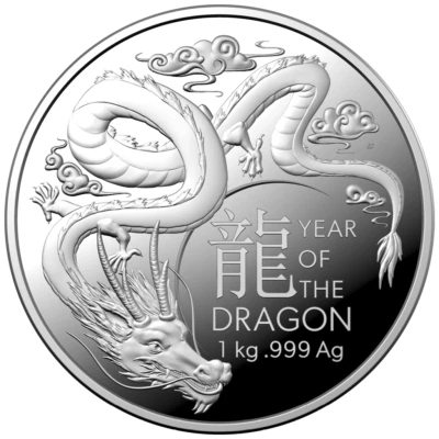 Silbermünze 1kg Jahr des Drachen 2024 - Lunar-Serie (5.) - Australien - PP - Bild 1 von 4