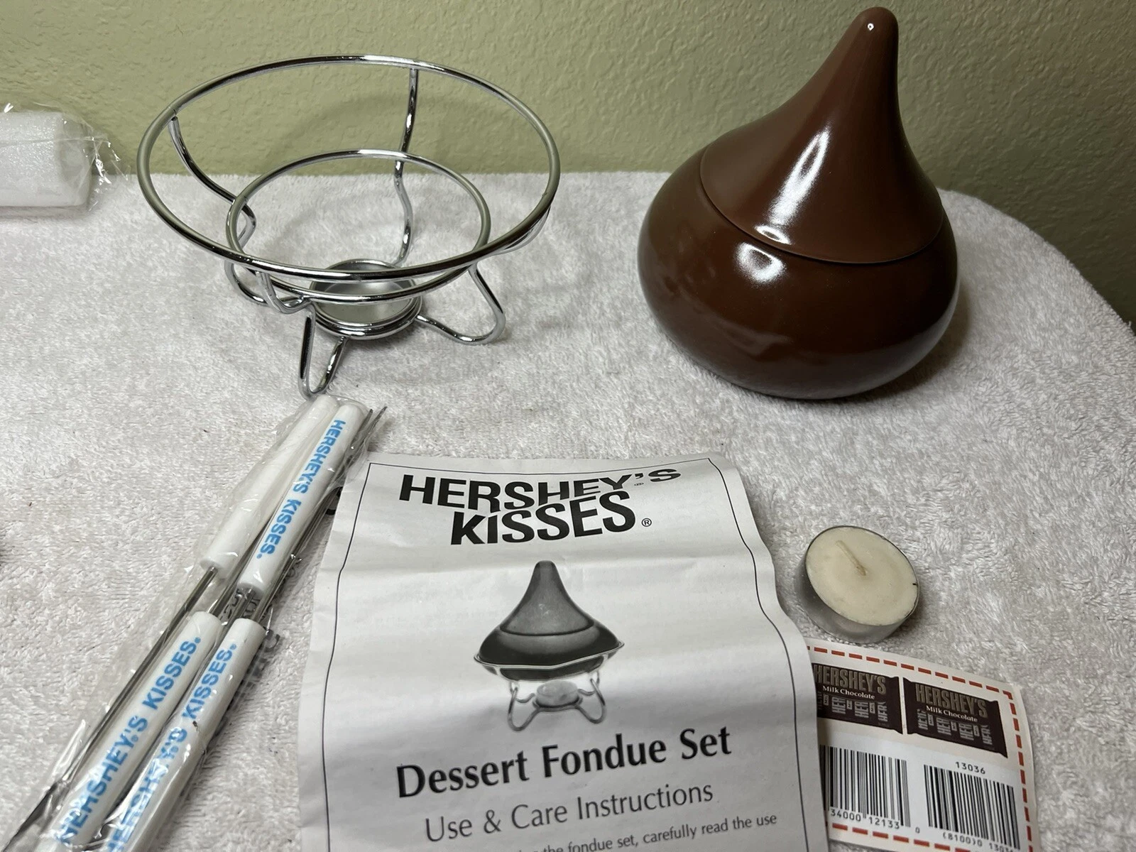 Chocolate Hershey's Kisses Unused Dessert Fondue Set in Box 2004