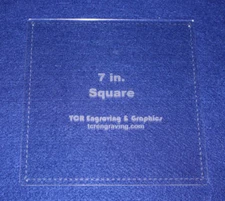 Quilting Template 7 Inch Square w/seam allowance - 1/8 Inch Thick Clear Acrylic
