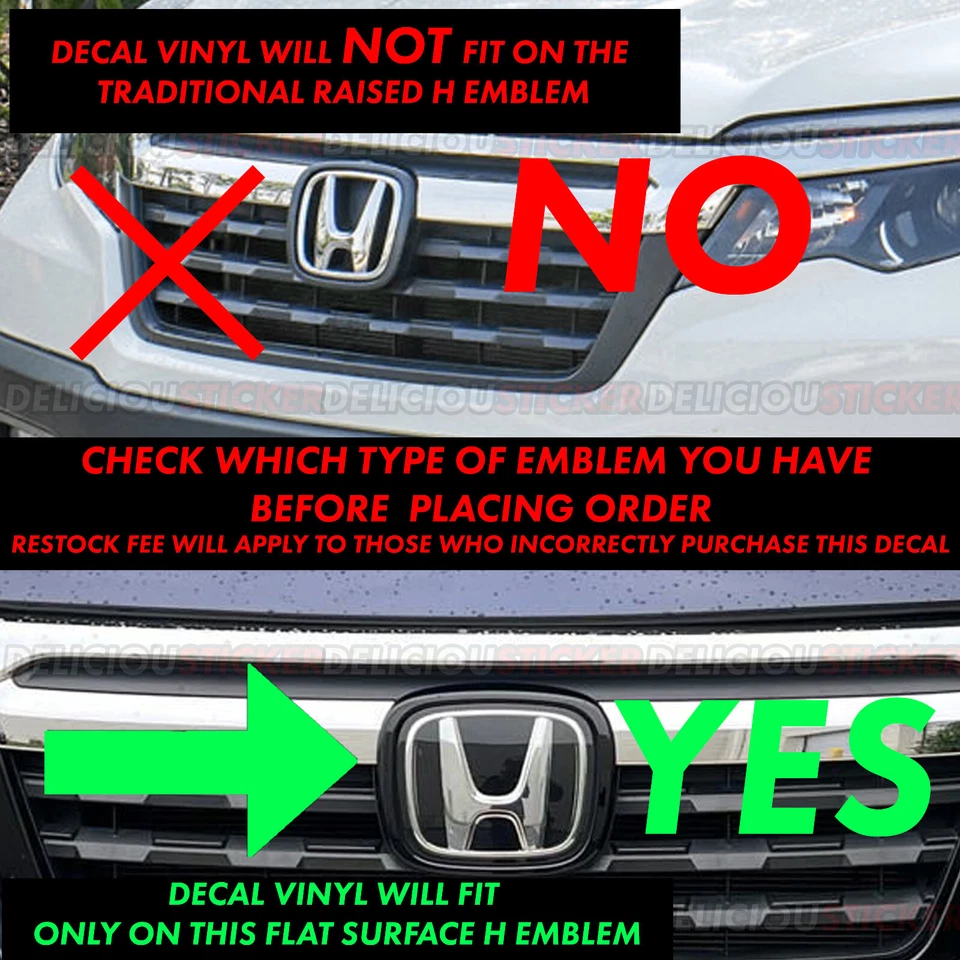 For 2019-2025 Honda Passport Front Tint Vinyl on Emblem PreCut Dark Smoke Decal - Image 2 of 4