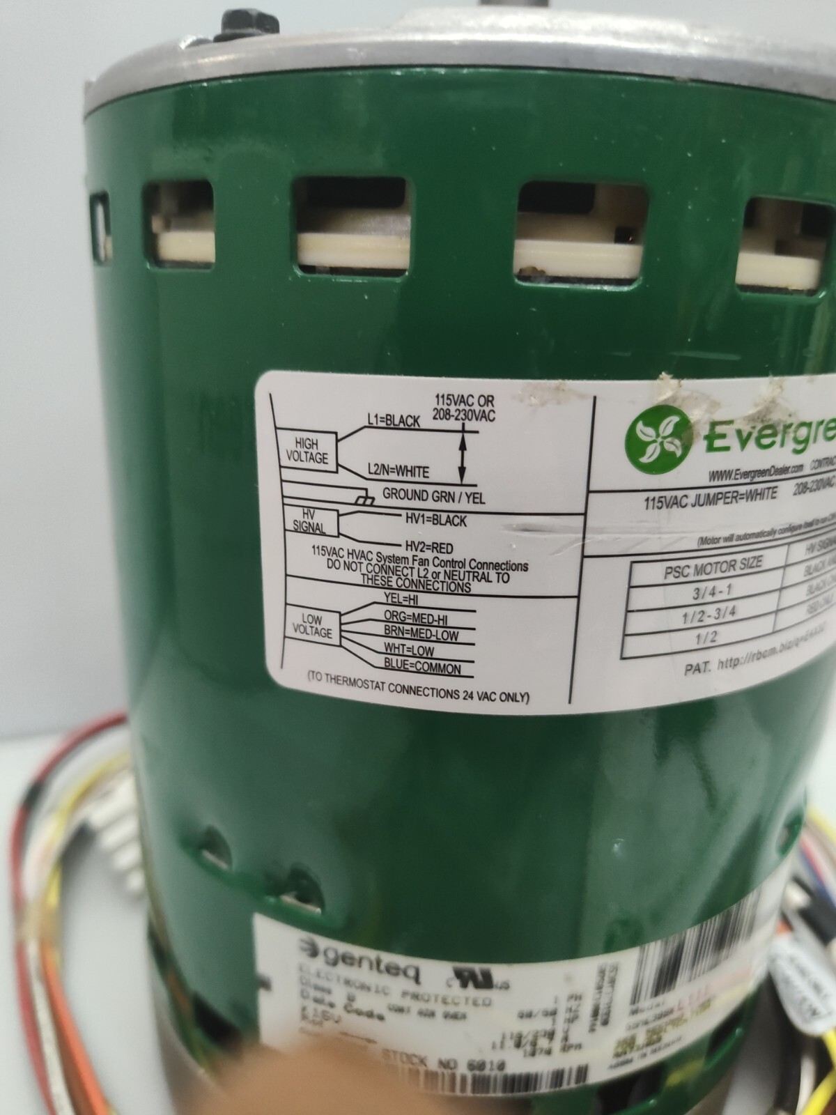 Genteq Evergreen IM 6010 5SME39SXL111 1HP 115/230V ECM Furnace Blower