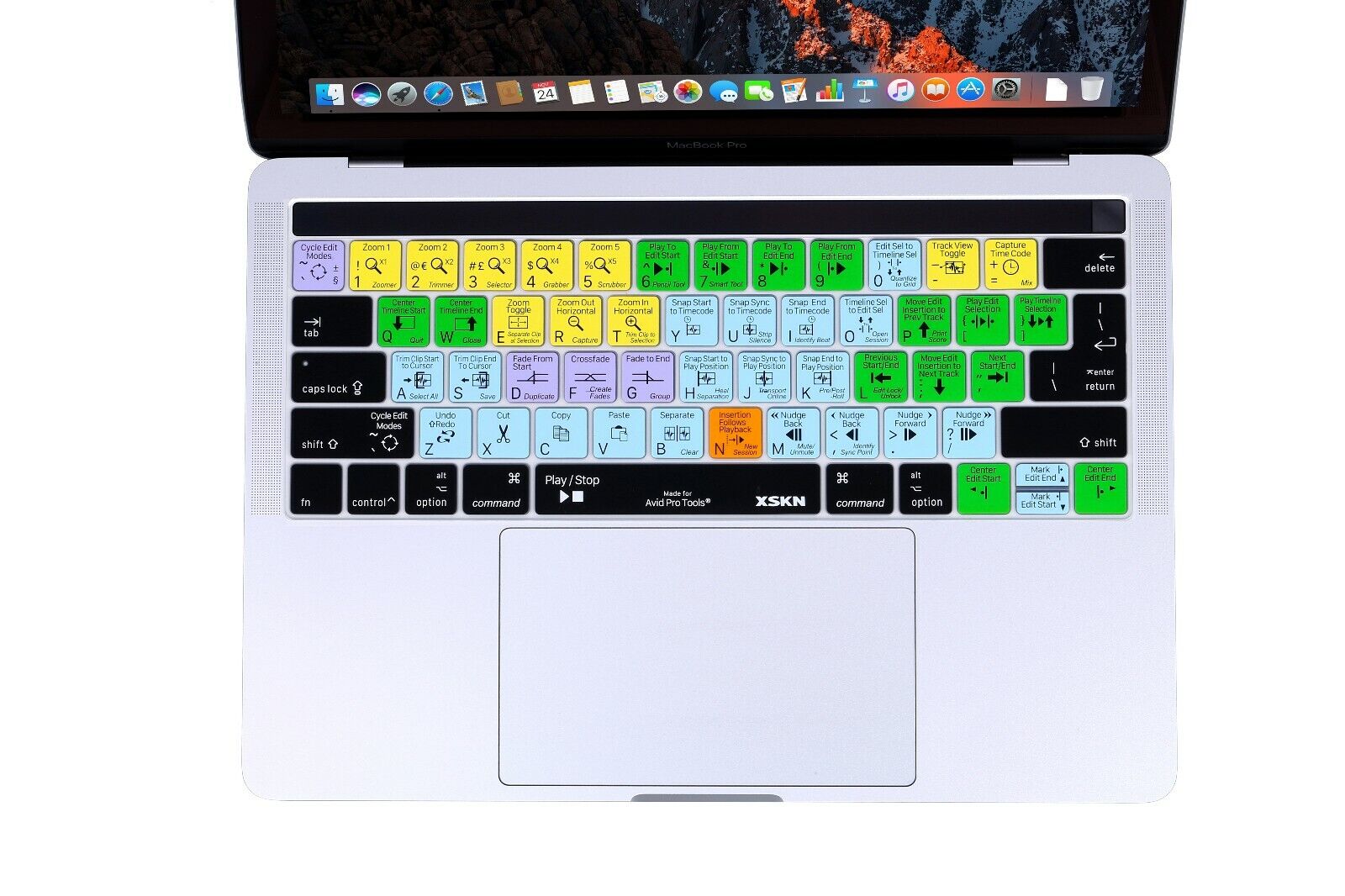 XSKN Avid Pro Tools Shortcuts Keyboard Cover for Touch Bar MacBook Pro 15,Pro 13