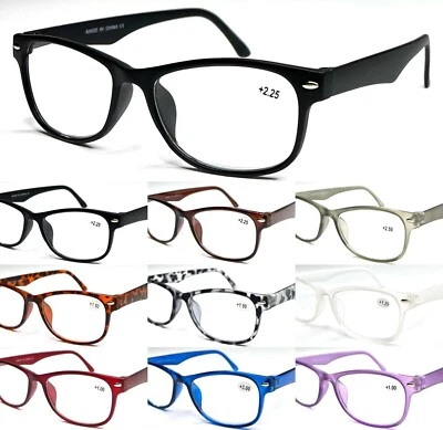 Reading Glasses 0.50~+3.75 Classic Popular 80's Design Plastic Plain Frame R223
