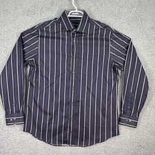 Bugatchi Uomo Flip Cuff Shirt L Shaped Fit Striped Button Up Preppy