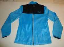FILA Sport Lightweight Fleece Full Zip Blue and Black Jacket - Girl's Size Large
