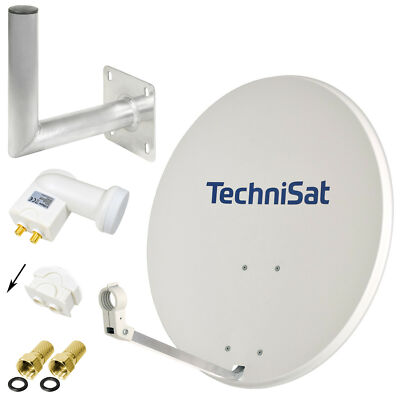 SAT Anlage TechniSat 80cm Schüssel + LogiSat Twin LNB Wandhalter 25cm HDTV HD h