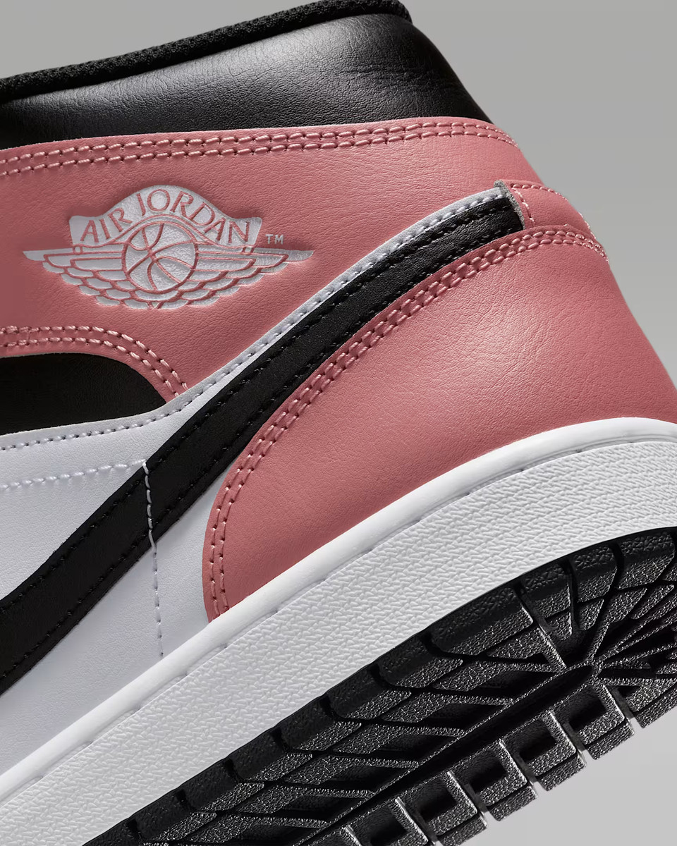 Nike Air Jordan 1 Mid White Black Rust Pink DQ8426-100 Men's Shoes NEW View 5