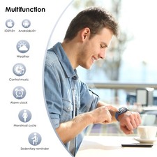 Fitness Blood Pressure Heart Rate Monitor Calorie Smart Watch Bluetooth Call 7