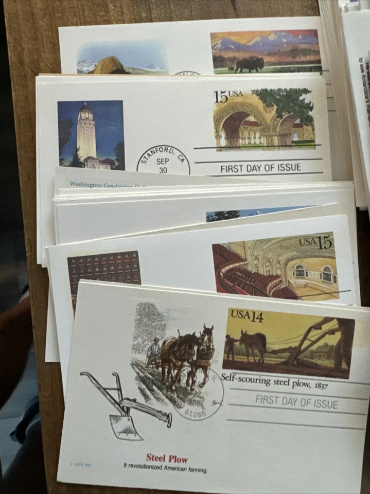 ¡¡¡Más de 250!!! Sobres de estampillas de emisión de primer día (1986-1994) 22 postales de bonificación IED Foto 4 de 4