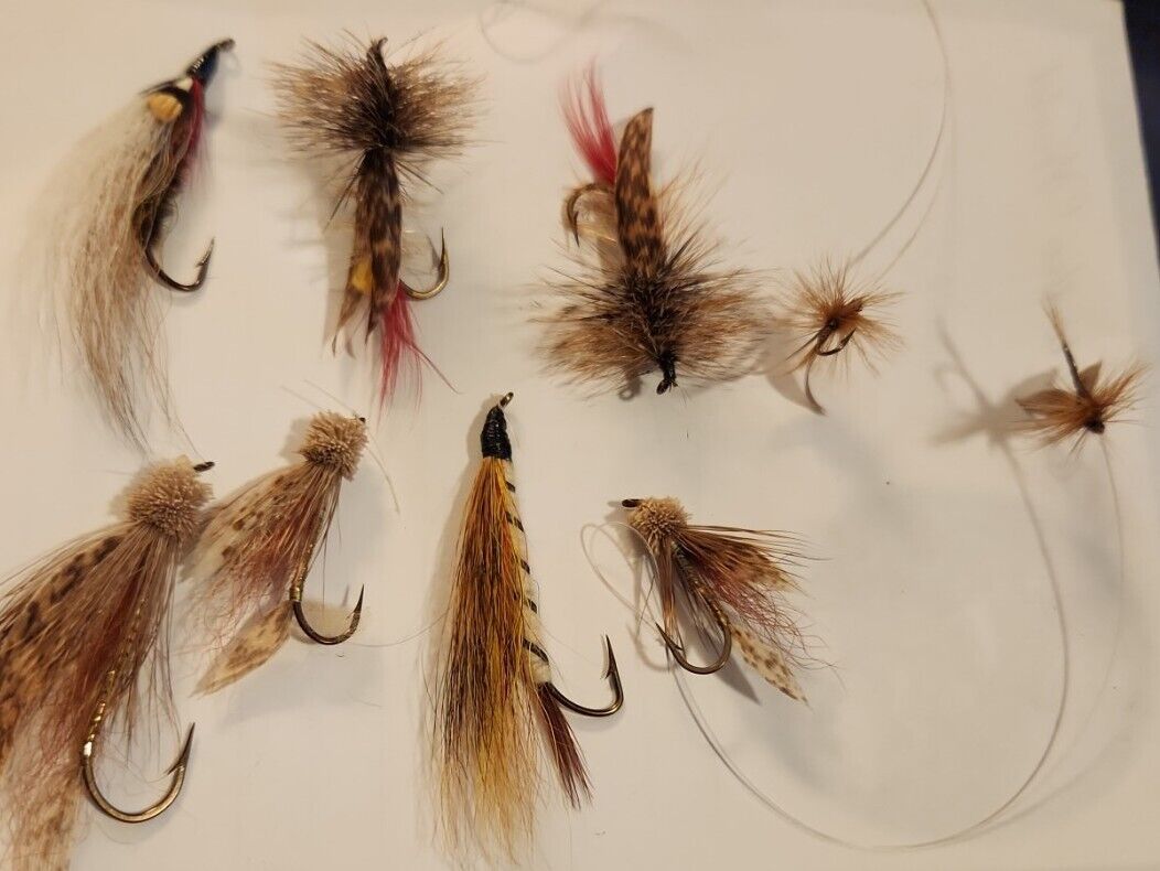 VINTAGE Hand Tied Dry Flies For Fly fishing 9pc lot small flies