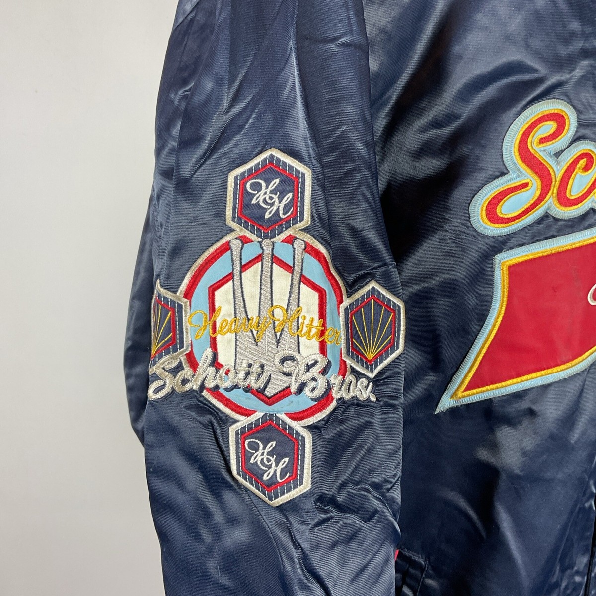 RARE Vintage Schott Bros Heavy Hitter full zip snap navy