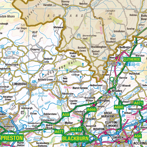 Old County Map of Lancashire, County Boundary Map of Lancashire (pre-1974) - Imagen 2 de 6