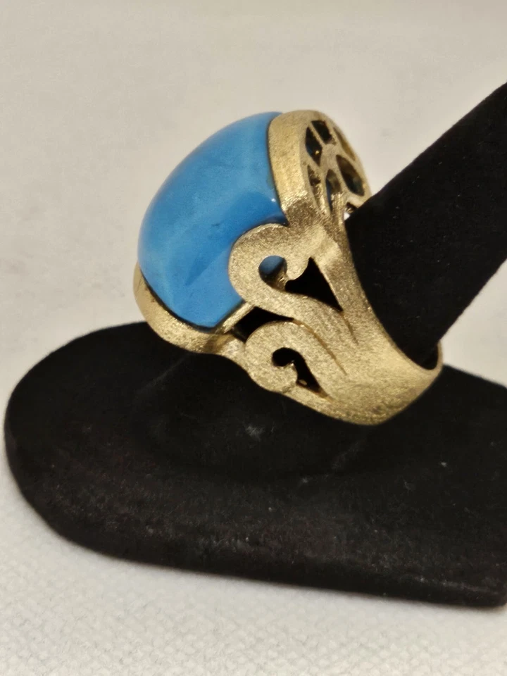 Anillo de magnesita Rivka Friedman 18K revestido satinado tallado este oeste S 7 Foto 2 de 4