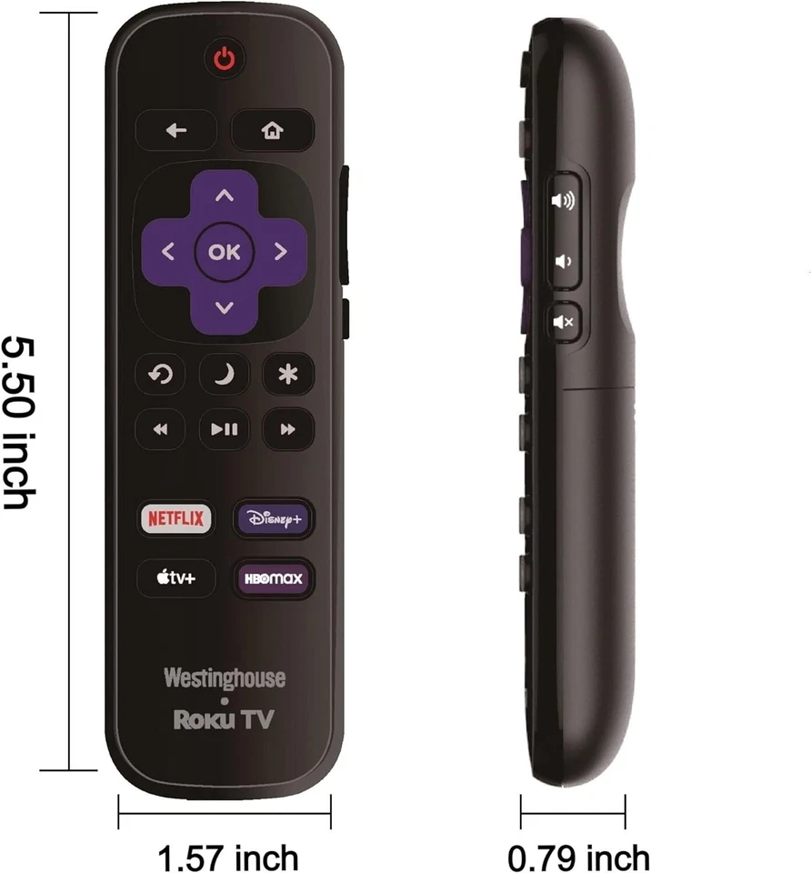 Controle remoto compatível com Westinghouse Roku TV - Imagem 3 de 4