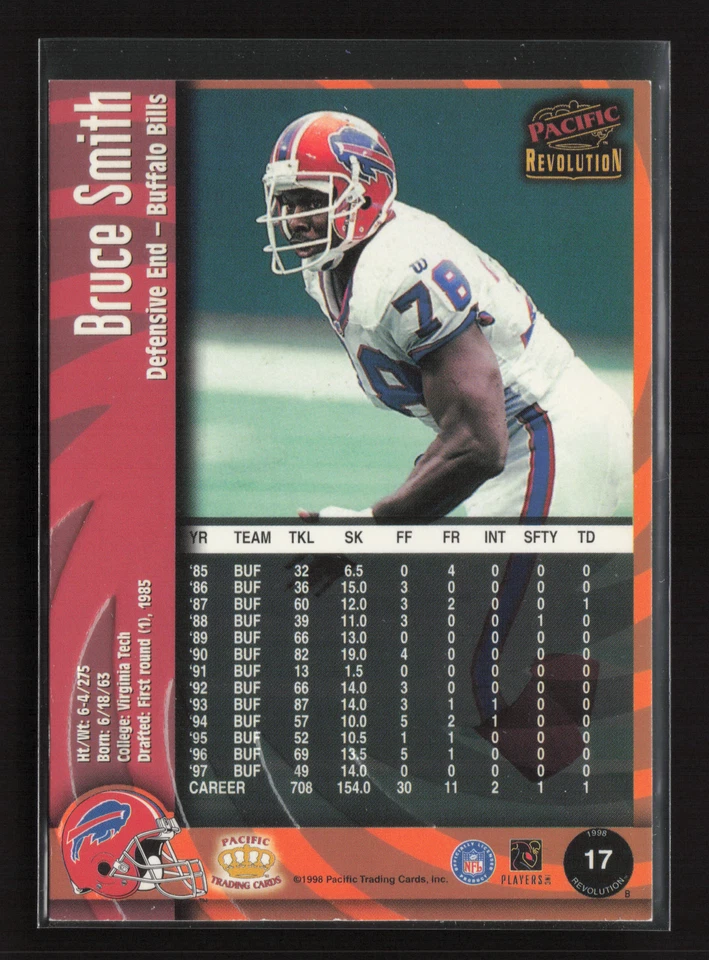 1998 Pacific Revolution #17 Bruce Smith Buffalo Bills - Image 2 of 2