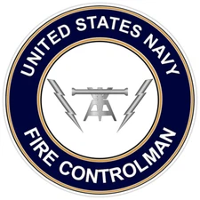 U.S. Navy Fire Controlman Round Bumper Sticker Military Vinyl Soldier Decal 5"