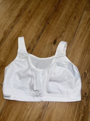 Glamorise Sport White No-Bounce Camisole Sports Bra Wirefree Sz 40DD