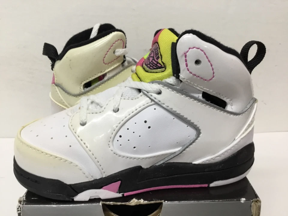 Jordan Sixty Plus (TD) Zapatilla Niño 365165 161 Talla 6.5c Blanco/Rosa-Negro De Colección Foto 3 de 4