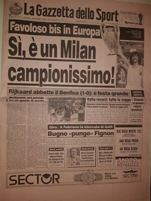 Gazzetta Dello Sport 16 Mars 1990 – Baggio, Juventus, Milan, Inter – Édition Originale Vintage
