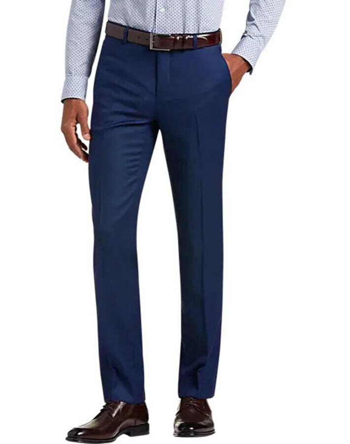 Joseph Abboud Mens Slim Fit Dress Pants Size 36 NWT Bright Blue Unfinished Hems