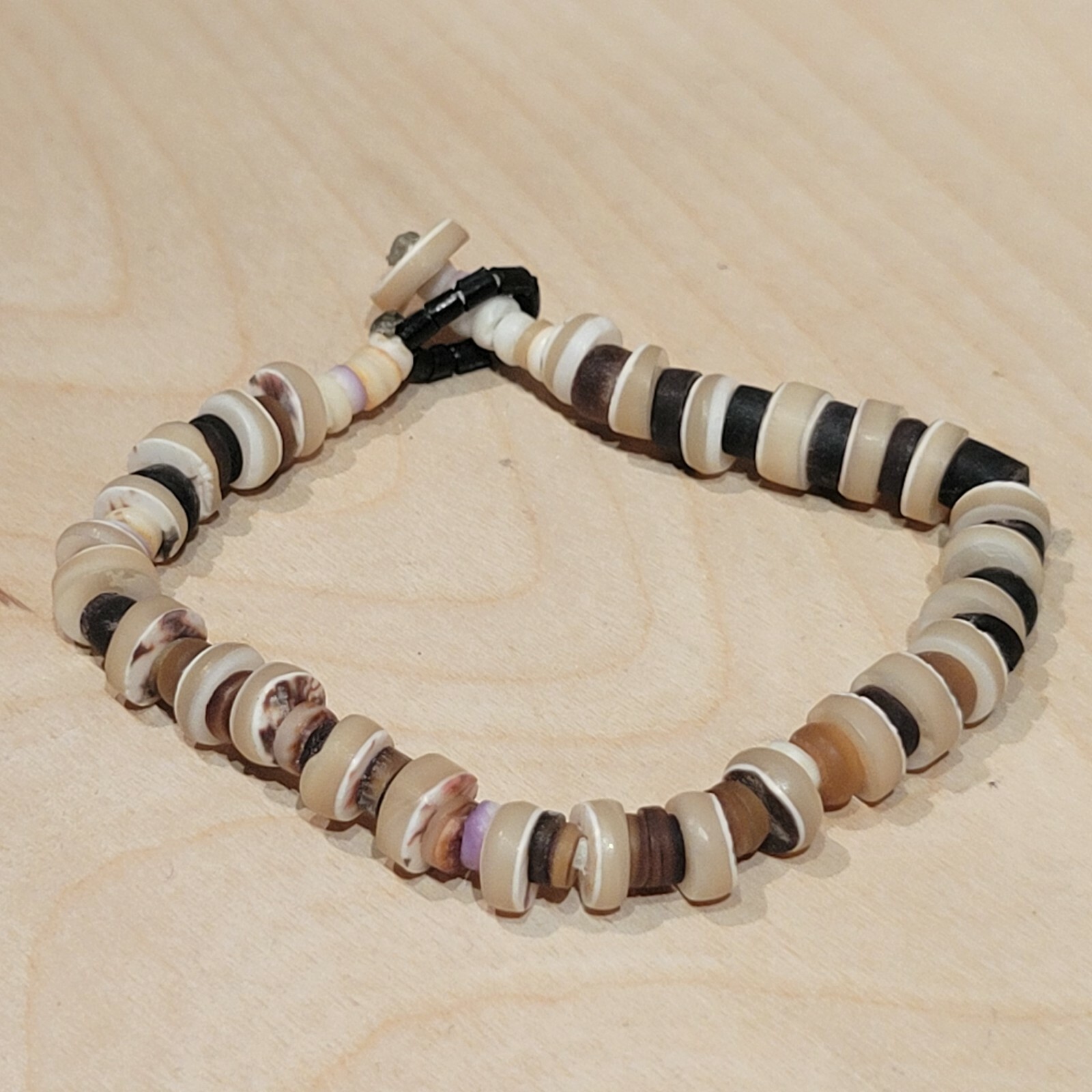 Shell Bead Bracelet Disc Handcrafted Artisan Folk… - image 11