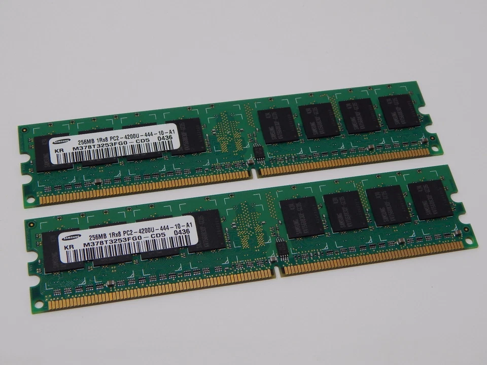 Samsung RAM Memory 2X 256MB PC2 4200U 444 Desktop Memory KR M378T325FG0-CD5  - Image 2 of 4