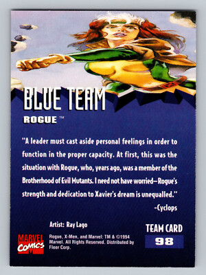 1995 Fleer Ultra X-Men #98 Rogue Marvel Comic Trading Card MCU