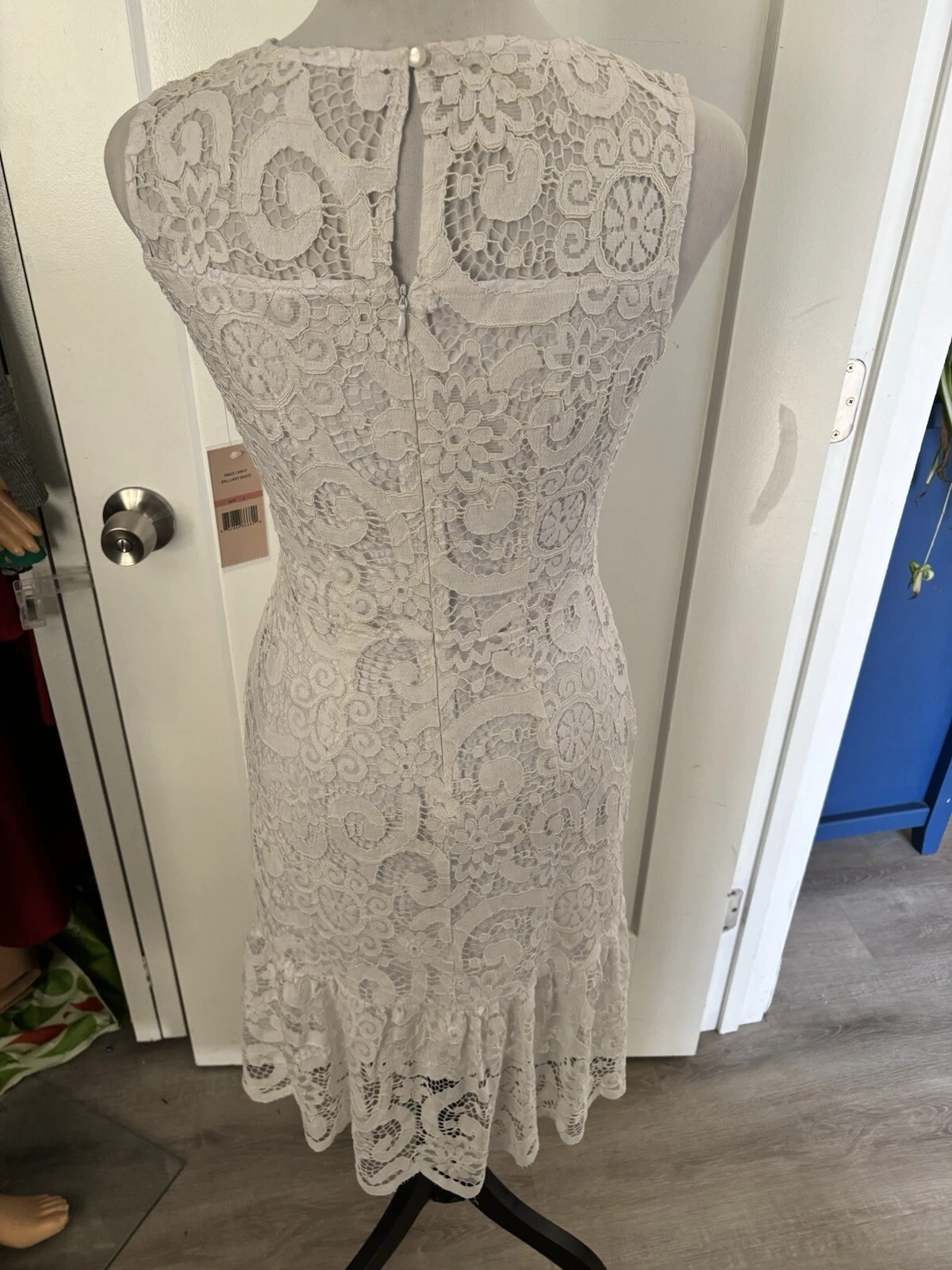 VALENTINO Abito midi nuovo con etichette NANETTE LEPORE Valentina bianco pizzo ricamato grande Gatsby 2