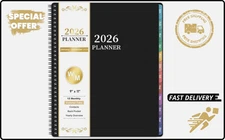 2026 Planner Weekly & Monthly, Jan–Dec 2026 Calendar, 9"x11" Organizer with Tabs