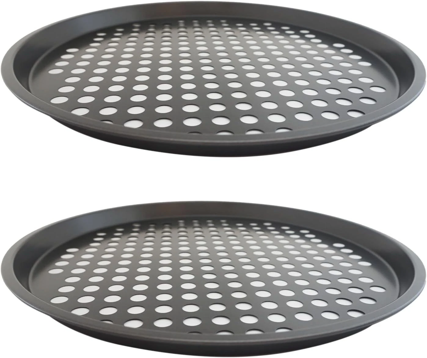 2 Pack Pizza Pan W/ Holes Pizza Tray Oven Carbon Steel Perforated Pizza Pans
