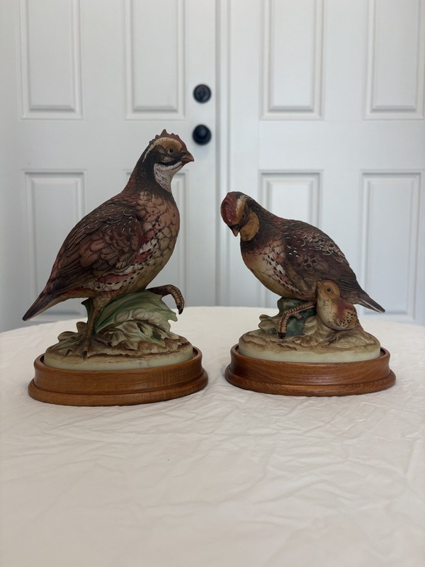 Vintage "Bob White" Ceramic Quail Bird Figurines