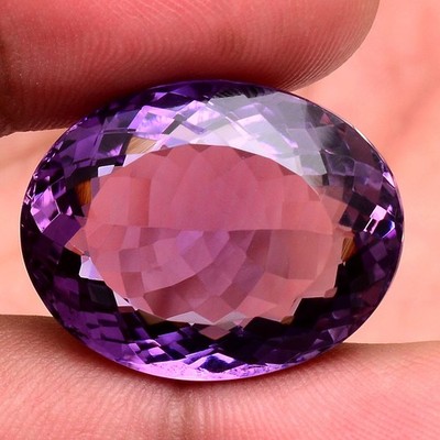 VVS 35.15 Cts Natural Rich Purple Amethyst Top Grade Certified Loose Gemstone