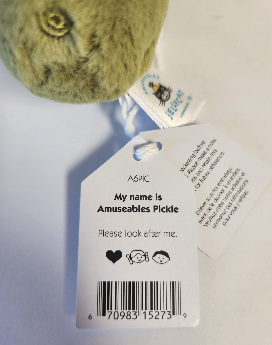  Amuseable Pickle 新品未使用 タグ付き Jellycat Amuseables Pickle 6