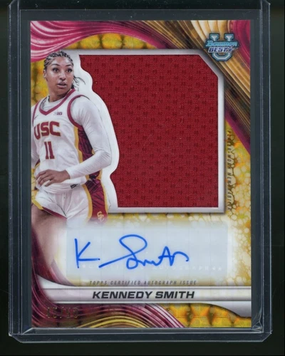 2024-25 Bowman's Best University Kennedy Smith Gold Jumbo Patch Auto /50