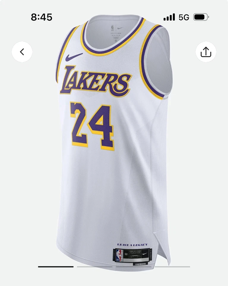 Футболка Nike Los Angeles Lakers Коби Брайанта No24 издание Association DM5911-101 - Изображение 2 из 4