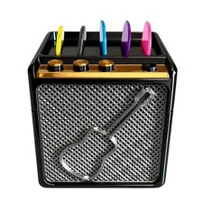 Mini Guitar Amp Pick Holder Box Guitar Pick Storage Case Holds 5 Picks, Por...