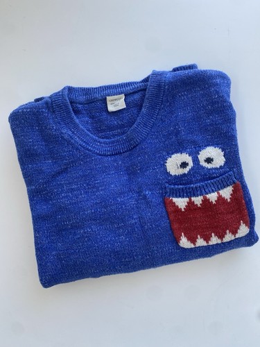 J.Crew Max The Monster Cotton Sweater pocket crewneck pullover Boys Size 8 - Picture 5 of 6