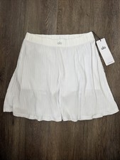 Alo Yoga Micro Plisse Tennis Skirt Size L White