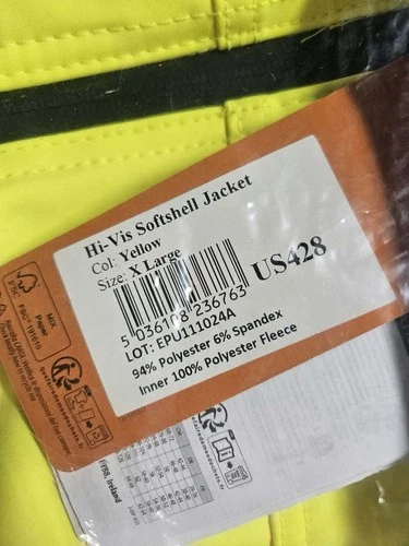 Portwest US428 Hi-Vis Reflective Softshell Waterproof Safety Work Jacket ANSI XL image 7