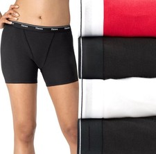 Hanes Women's Mid-Thigh Boxer Brief, Stretch Cotton Underwear 4-Pack XL   No Tags
