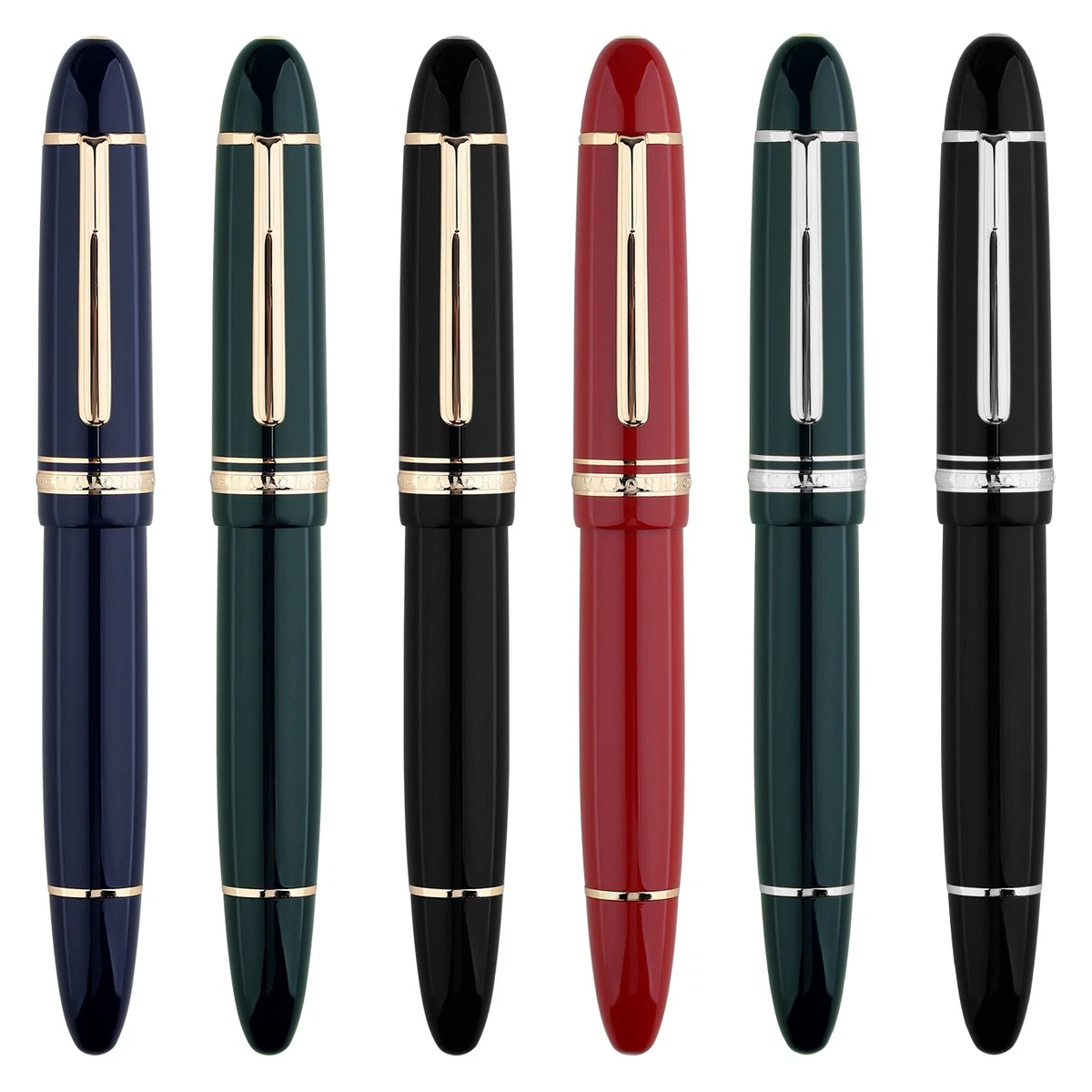 Majohn P141 Piston Resin Fountain Pen NO.8 Fine Nib,Ink Window Writing Gift Pen
