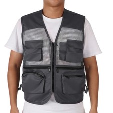 Military Vest Durable Breathable Multi Pocket Mesh Fishing Vest For Outdoor A UK